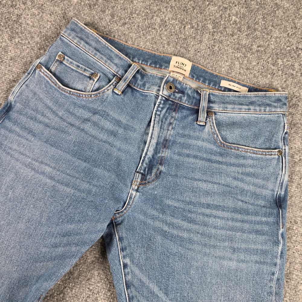 Flint and Tinder Slim Fit Jeans Mens 31x32 Blue Stretch Denim USA Huckberry